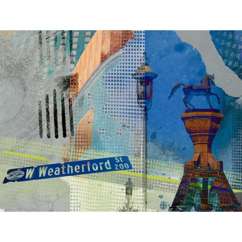 Weatherford St. Ft. Worth Gold Ornate Wood Framed Art Print with Double Matting by Jasper, Sisa