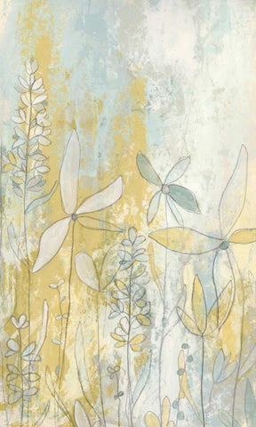 Meadow Fresco I White Modern Wood Framed Art Print with Double Matting by Vess, June Erica