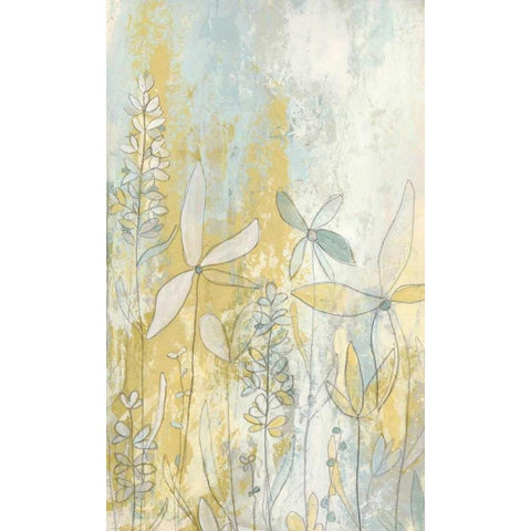 Meadow Fresco I Black Modern Wood Framed Art Print by Vess, June Erica