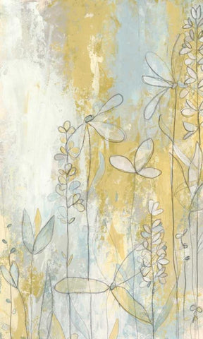 Meadow Fresco II Black Ornate Wood Framed Art Print with Double Matting by Vess, June Erica