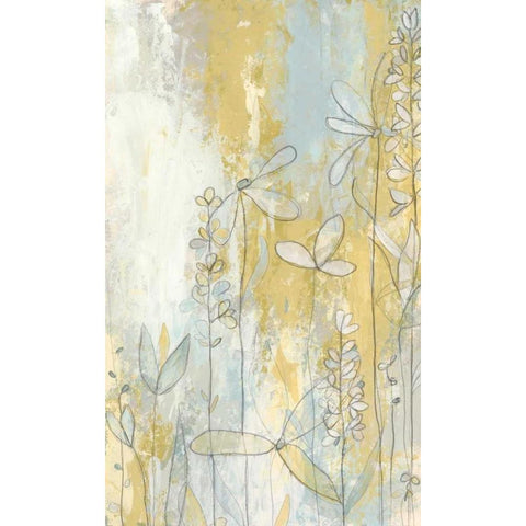 Meadow Fresco II Black Modern Wood Framed Art Print with Double Matting by Vess, June Erica