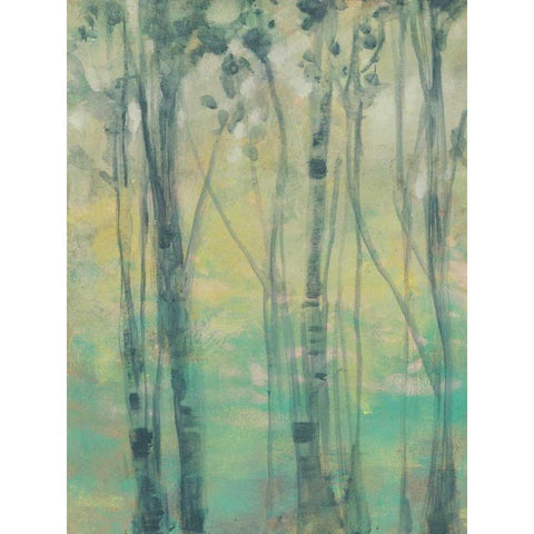 The Light in the Trees I Black Modern Wood Framed Art Print with Double Matting by Goldberger, Jennifer