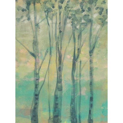 The Light in the Trees II White Modern Wood Framed Art Print by Goldberger, Jennifer