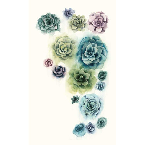 Succulent Cluster I Black Modern Wood Framed Art Print by Popp, Grace