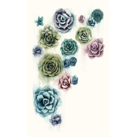 Succulent Cluster II Gold Ornate Wood Framed Art Print with Double Matting by Popp, Grace
