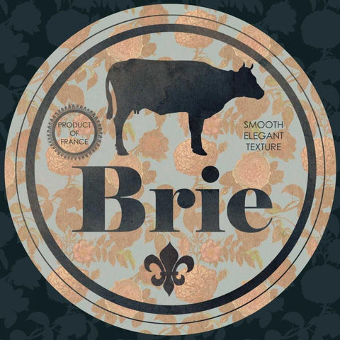 Cheese Label I Black Ornate Wood Framed Art Print with Double Matting by Popp, Grace