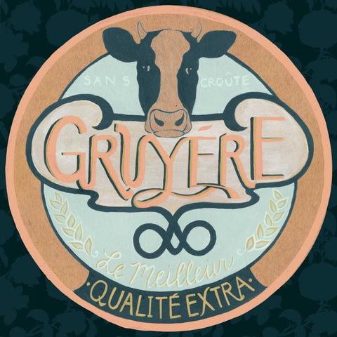 Cheese Label IV Black Modern Wood Framed Art Print by Popp, Grace