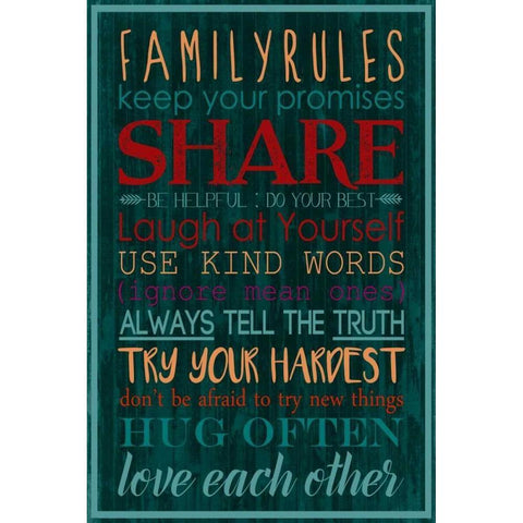 Spice Family Rules I Gold Ornate Wood Framed Art Print with Double Matting by Popp, Grace