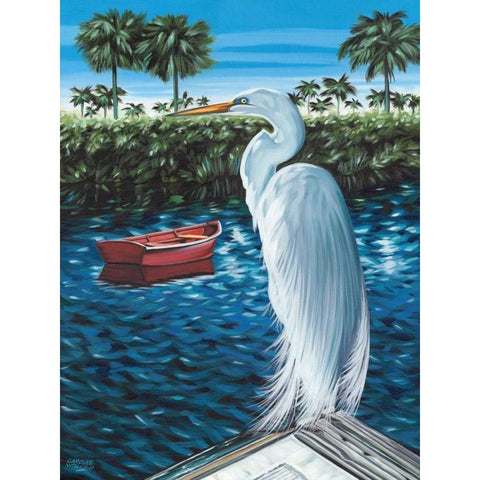 Peaceful Heron II Gold Ornate Wood Framed Art Print with Double Matting by Vitaletti, Carolee