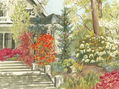 Custom Plein Air Garden I (ASH) Black Ornate Wood Framed Art Print with Double Matting by Miller, Dianne
