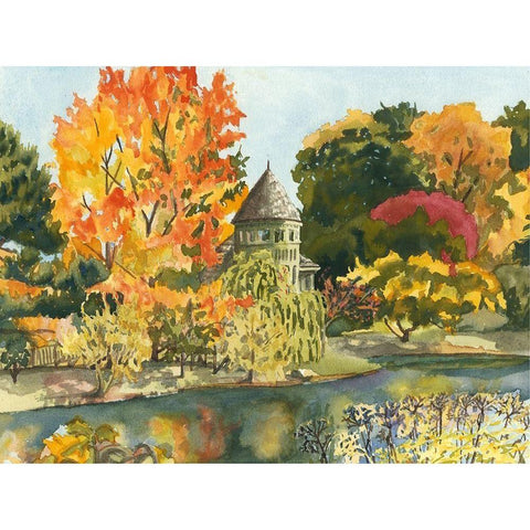 Custom Plein Air Garden II (ASH) Black Modern Wood Framed Art Print with Double Matting by Miller, Dianne