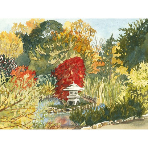 Custom Plein Air Garden III (ASH) Black Modern Wood Framed Art Print by Miller, Dianne