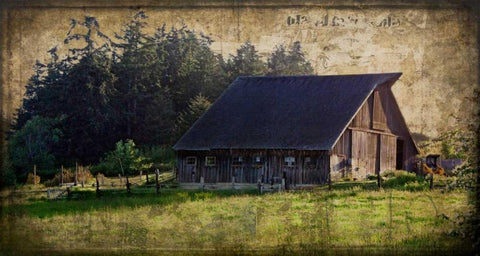 Widbys Barn II Black Ornate Wood Framed Art Print with Double Matting by Perry, Rachel