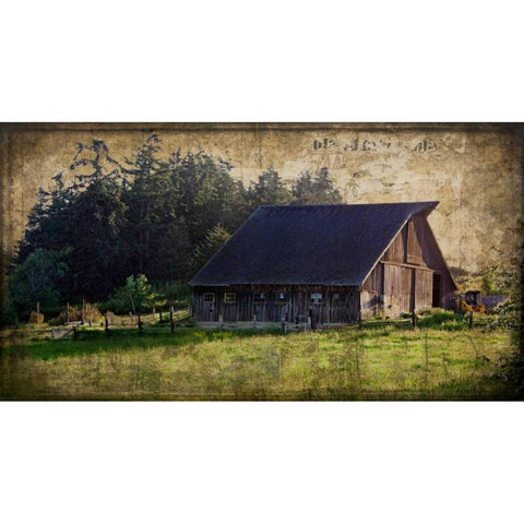 Widbys Barn II Gold Ornate Wood Framed Art Print with Double Matting by Perry, Rachel