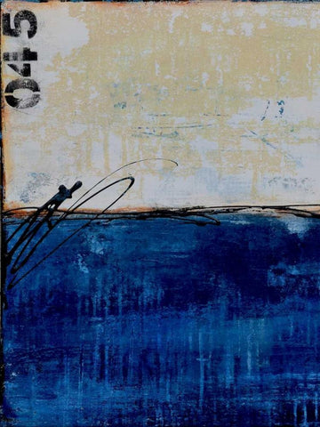 Beach 45 I White Modern Wood Framed Art Print with Double Matting by Ashley, Erin