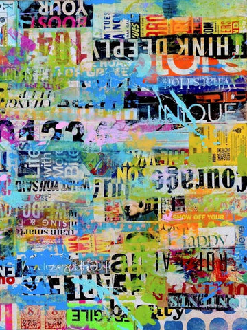 Metro Mix 33 II White Modern Wood Framed Art Print with Double Matting by Ashley, Erin