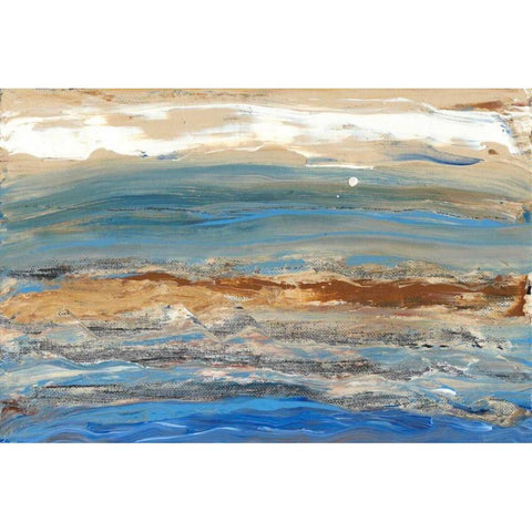 Indigo Currents I Black Modern Wood Framed Art Print with Double Matting by Ludwig, Alicia
