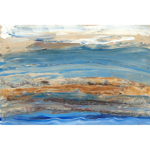 Indigo Currents II Black Modern Wood Framed Art Print with Double Matting by Ludwig, Alicia
