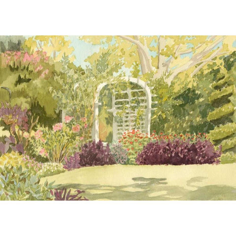 Aquarelle Garden II Gold Ornate Wood Framed Art Print with Double Matting by Miller, Dianne