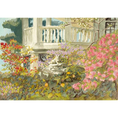 Aquarelle Garden V Black Modern Wood Framed Art Print with Double Matting by Miller, Dianne