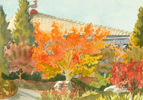 Aquarelle Garden VII Black Ornate Wood Framed Art Print with Double Matting by Miller, Dianne