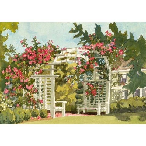 Aquarelle Garden VIII Black Modern Wood Framed Art Print by Miller, Dianne