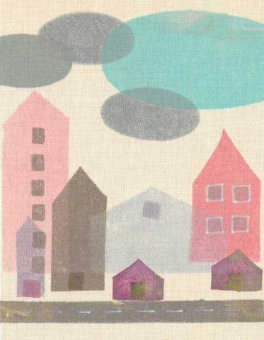 Abode I White Modern Wood Framed Art Print with Double Matting by Galapon, Nikki