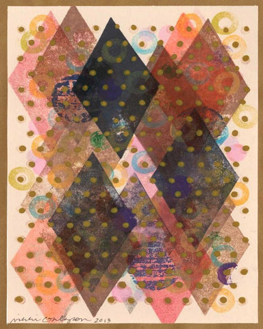 Inked Triangles I Black Ornate Wood Framed Art Print with Double Matting by Galapon, Nikki