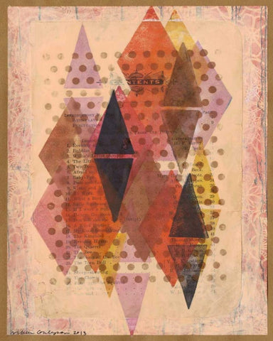 Inked Triangles II Black Ornate Wood Framed Art Print with Double Matting by Galapon, Nikki