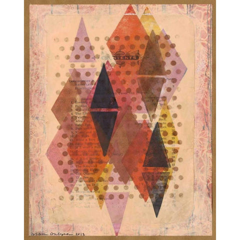Inked Triangles II Black Modern Wood Framed Art Print with Double Matting by Galapon, Nikki