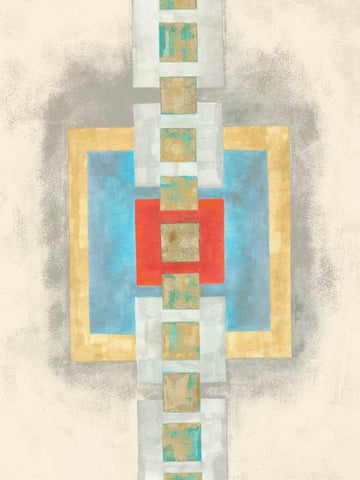 Squares in Line I Black Ornate Wood Framed Art Print with Double Matting by Galapon, Nikki