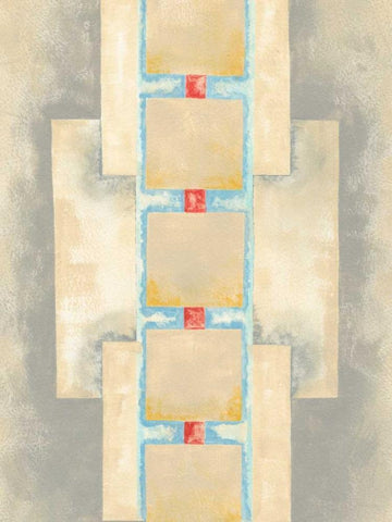Squares in Line II White Modern Wood Framed Art Print with Double Matting by Galapon, Nikki