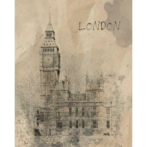 Remembering London White Modern Wood Framed Art Print by Orlov, Irena