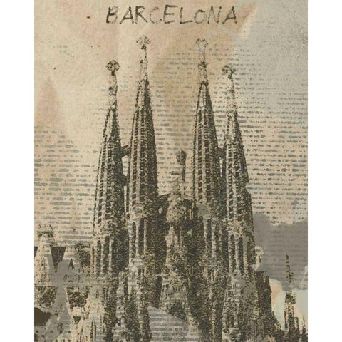 Remembering Barcelona White Modern Wood Framed Art Print by Orlov, Irena