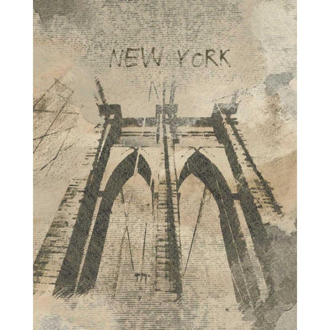 Remembering New York White Modern Wood Framed Art Print by Orlov, Irena
