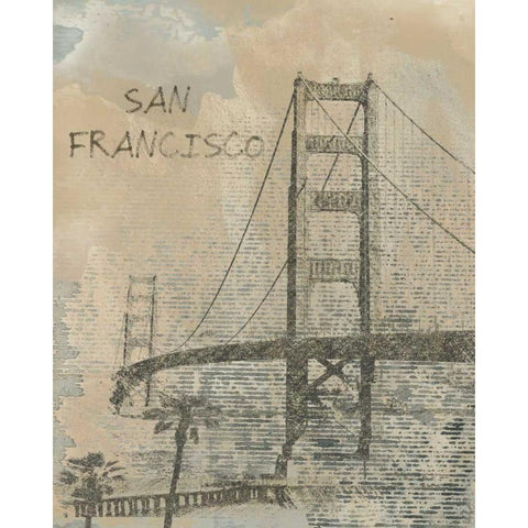 Remembering San Francisco Black Modern Wood Framed Art Print with Double Matting by Orlov, Irena