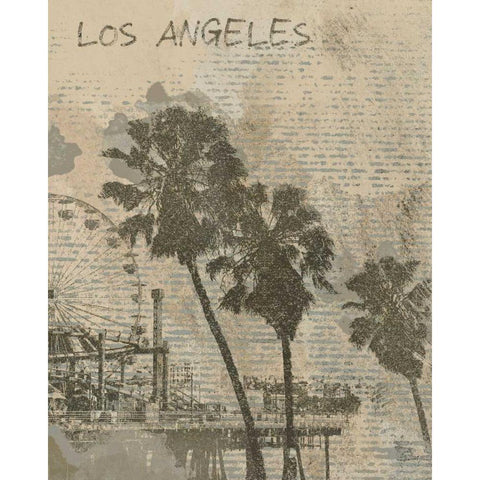 Remembering Los Angeles White Modern Wood Framed Art Print by Orlov, Irena