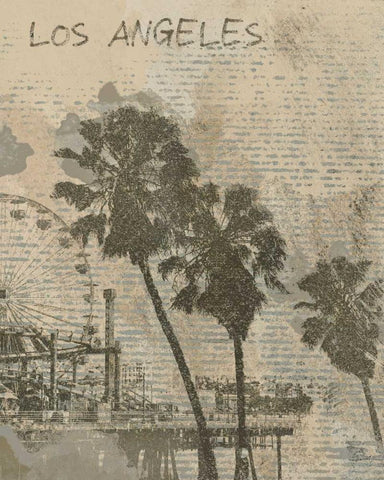 Remembering Los Angeles White Modern Wood Framed Art Print with Double Matting by Orlov, Irena