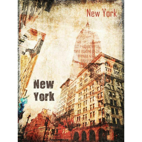 New York Grunge I Gold Ornate Wood Framed Art Print with Double Matting by Orlov, Irena