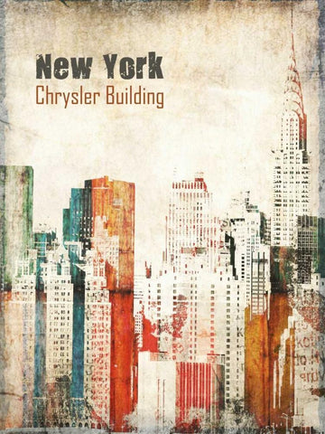 New York Grunge IV White Modern Wood Framed Art Print with Double Matting by Orlov, Irena