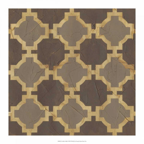 Golden Trellis I Black Ornate Wood Framed Art Print with Double Matting by Vess, June Erica