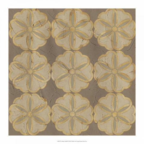 Golden Trellis III Black Ornate Wood Framed Art Print with Double Matting by Vess, June Erica