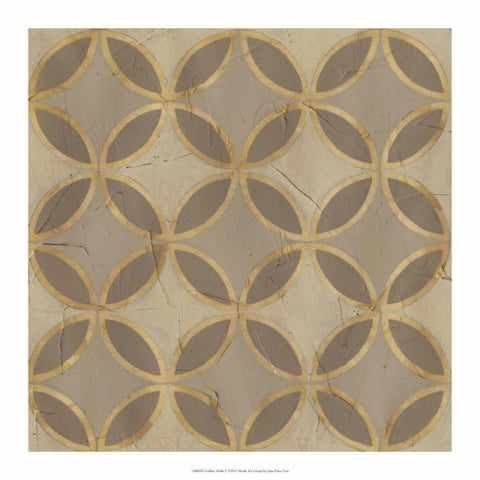 Golden Trellis V Black Modern Wood Framed Art Print with Double Matting by Vess, June Erica