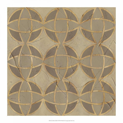 Golden Trellis VII White Modern Wood Framed Art Print by Vess, June Erica