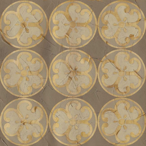 Golden Trellis IX White Modern Wood Framed Art Print with Double Matting by Vess, June Erica