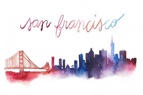 World Cities Skyline I Black Ornate Wood Framed Art Print with Double Matting by Popp, Grace