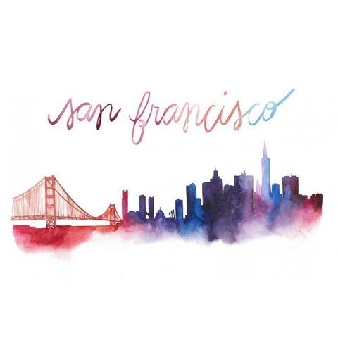 World Cities Skyline I Black Modern Wood Framed Art Print by Popp, Grace