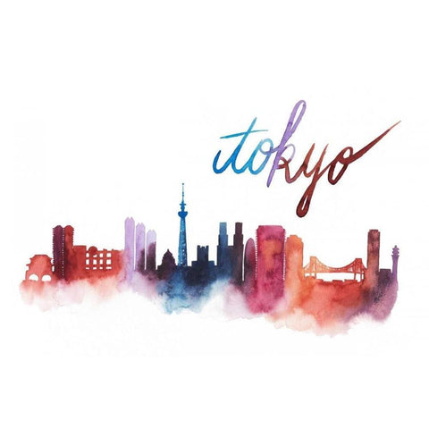 World Cities Skyline II Black Modern Wood Framed Art Print by Popp, Grace