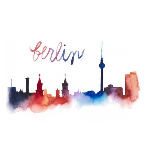 World Cities Skyline IV Black Modern Wood Framed Art Print by Popp, Grace