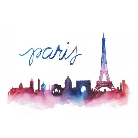 World Cities Skyline V Black Modern Wood Framed Art Print with Double Matting by Popp, Grace